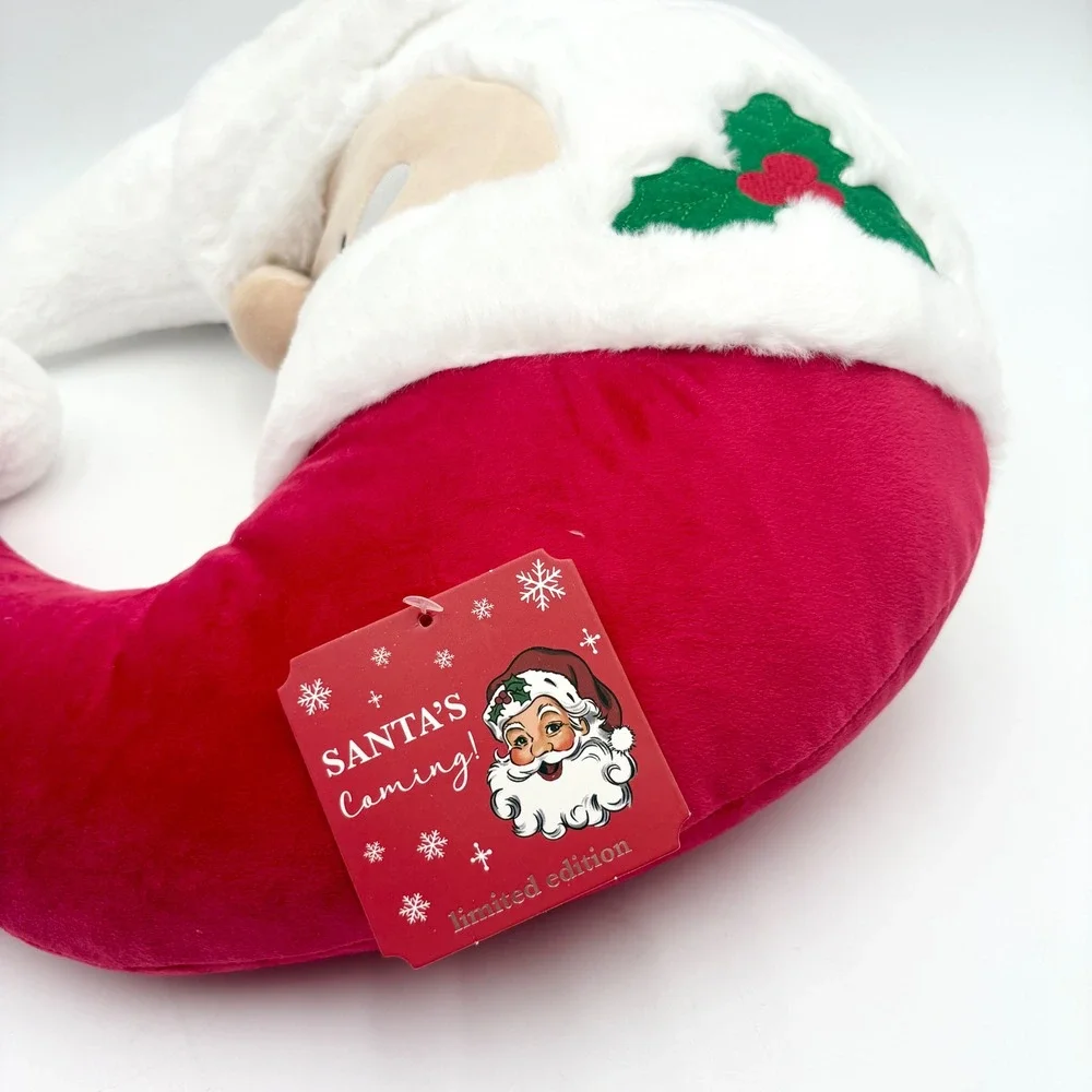 Santa Moon Crescent‎ Pillow Christmas Plush Decorative Holiday Gift